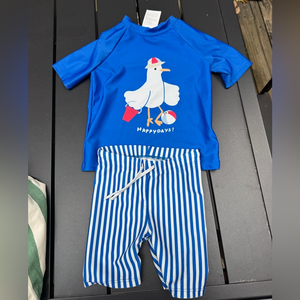 H&M Blue Seagull Rashguard Set